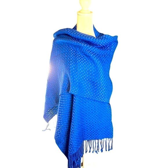 Italca Pashmina Scarf Royal Blue - Picture 1 of 8